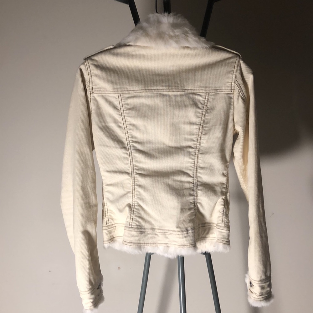 GUESS Rabbit Fur Corduroy Coat - Picture 5 of 5